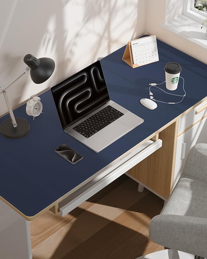 Extra Large Desk Mat - 63"x 17" Non-Slip Desk Pad for Office and Home - Ideal for Large Mouse Pad and Desk Mats on Top of Desks(Midnight Blue)