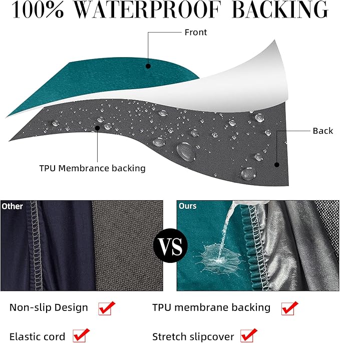 12Pcs Patio Cushion Covers Waterproof, Cushion Covers, Stretch Outdoor Couch Covers, Patio Couch Slipcovers, Patio Cushion Covers Replacement, Outdoor Chair Cushion Covers(Peacock Blue)