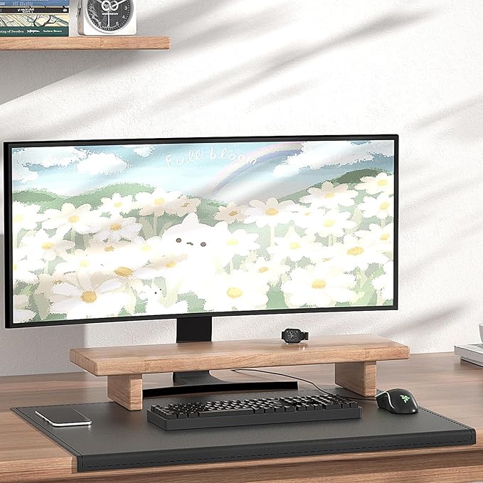 AKOZLIN 27.55”x 18.9" Soft PU Leather Surface Office Desk Mouse Mat Anti-Push Pad with Full Grip Fixation Lip Table Blotter Edge-Locked Protector