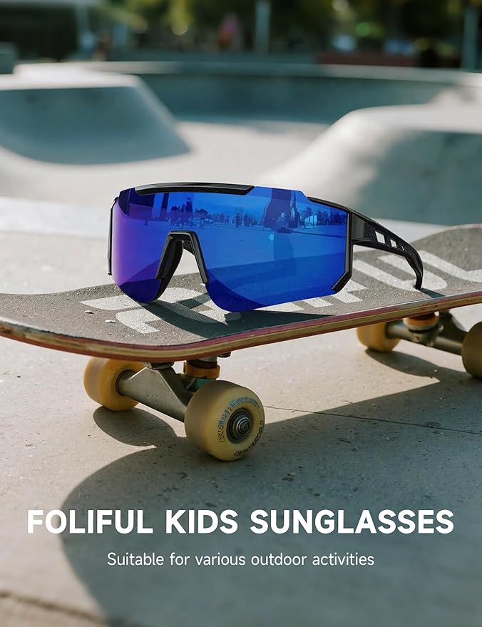 Kids Polarized Baseball Sunglasses for Boys Girls - Youth Softball Cycling Sports Sunglasses UV Protection Goggles