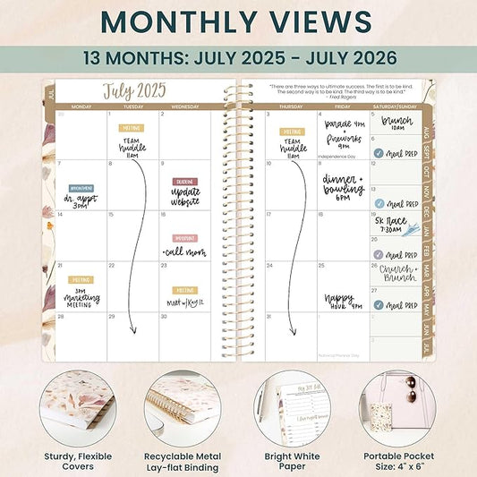 bloom daily planners 2025-2026 Academic Year Pocket Planner (July 2025 - July 2026) - 4” x 6” MINI Weekly Monthly Agenda Organizer & Calendar Book - Butterfly Garden