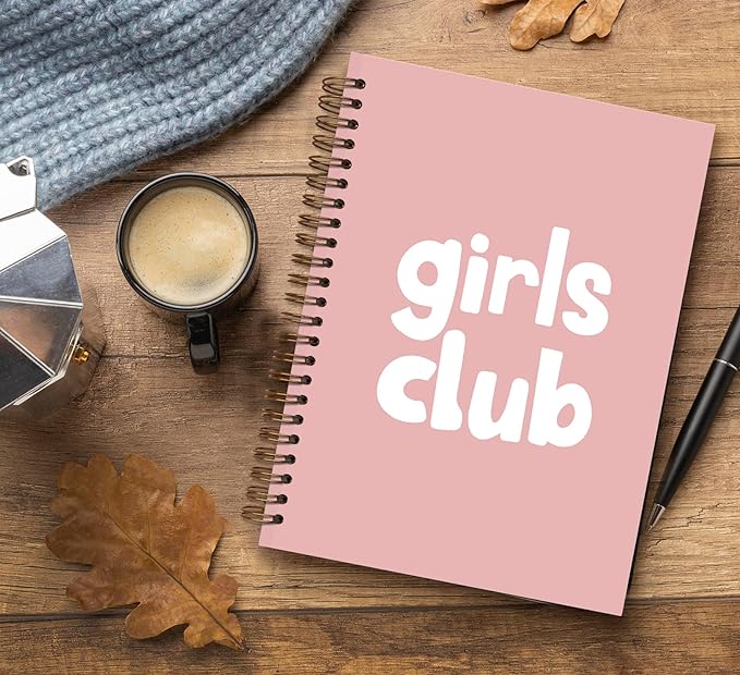 Pink Preppy Notebook,Preppy Journal, Girly Notebook,Preppy Gifts for Women,Pink Office Supplies,Preppy Office Supplies,Spiral Notebook 5.5x8.3 Inch