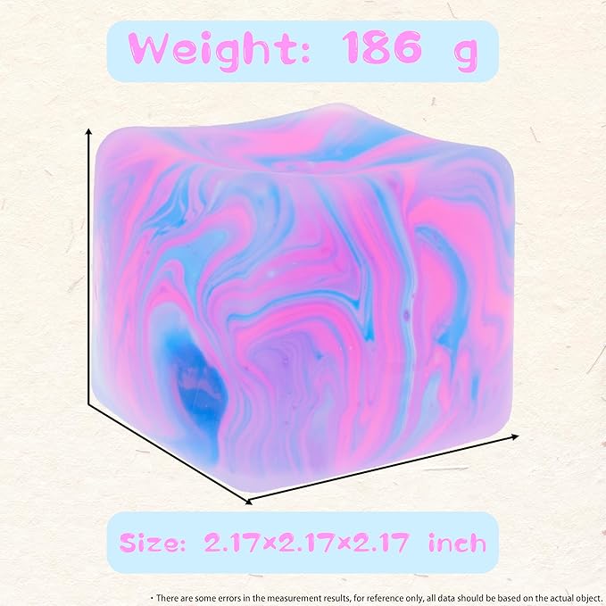 Stress Cube for Kid & Adults, Gel Filled Squishy Toys for Kids Stress Relief - High Density Squeeze Balls for Students Calming, Fidgets for Classroom Prize Toys