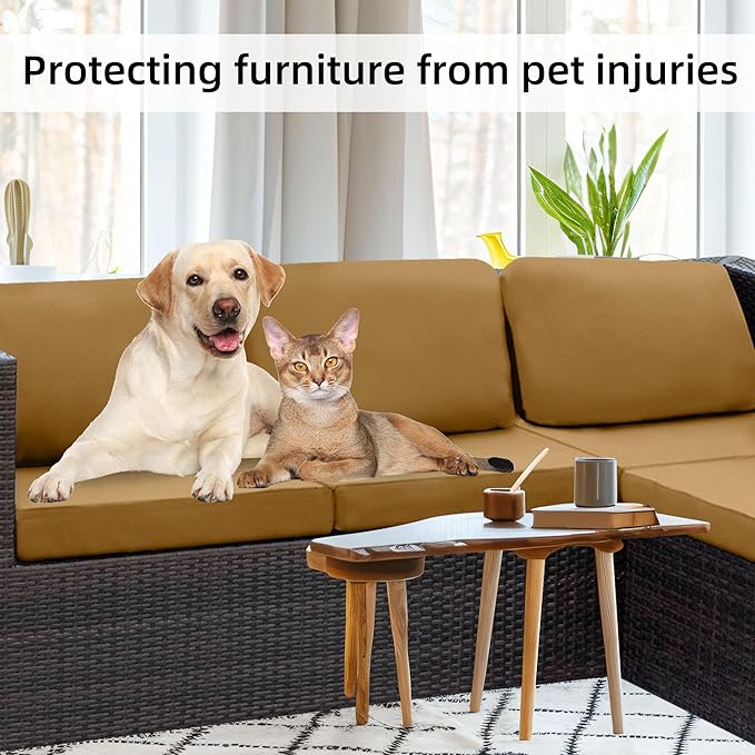 8Pcs Stretch Patio Cushion Covers,Outdoor Couch Covers Replacement,Outdoor Couch & Sofa Slipcovers,for Patio Furniture Cushion Covers,Washable Reusable urniture Protector (Camel, Cover Only)