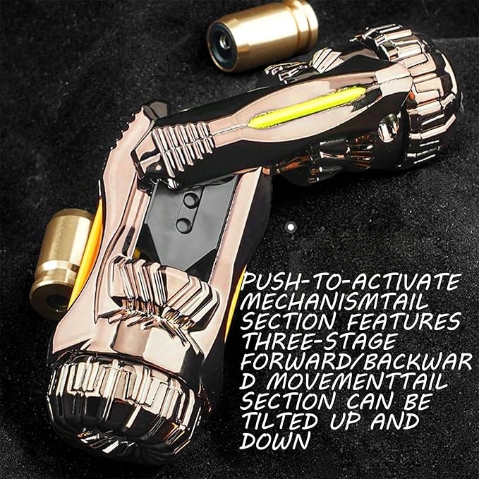 SKEDC Fidget Toys Adults, Alloy Fidget Slider Fidget Clicker Fidget Spinner, EDC Laucher Toy ADHD Tools Executive Desk Toy for Keep Focus & Relief Stress, Cool Gadgets for Men (Night Light Brown)