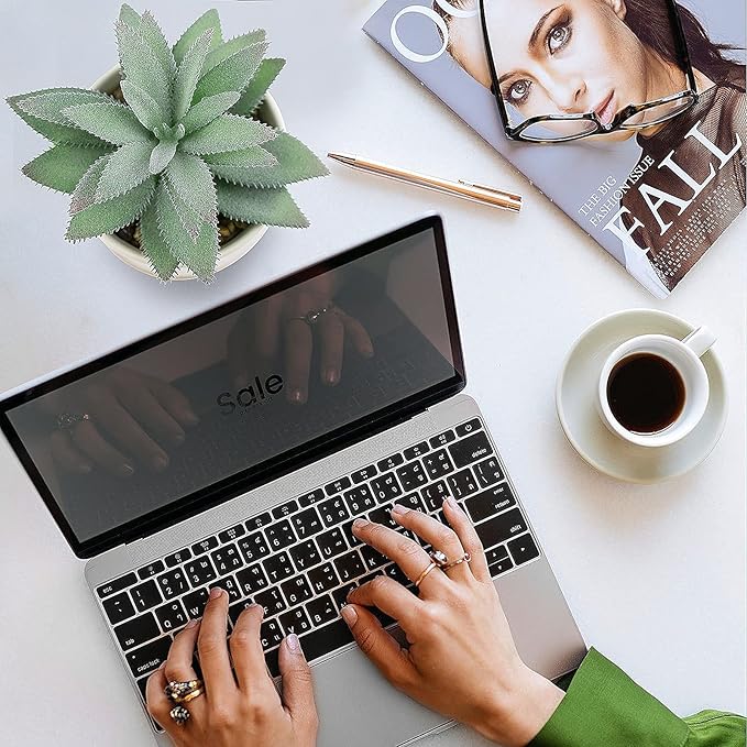 Hopewood Succulent Plants Artificial - Faux Agave Succulent Plant in Ceramic Pots with Bamboo Tray for Office Desk Living Room Decor(5.9inch)