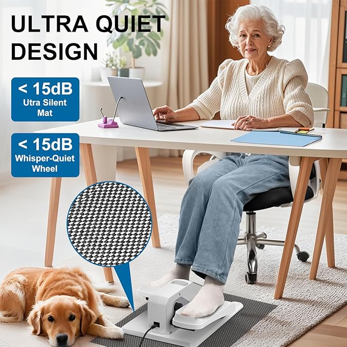 VIVURN-018 Under Desk Elliptical 5 Mode 12 Speed Low Impact Mini Electric Leg Exerciser As Seen on TV While Sitting for Seniors with Non-Slip Mat Quiet&Portable Seated Elliptical for Home and Office