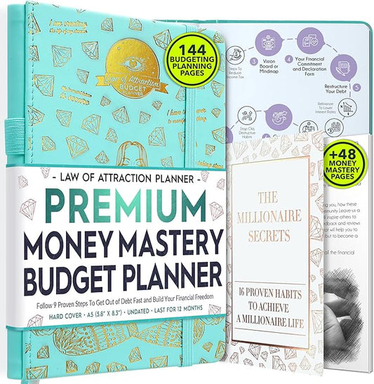 Budget Planner and Monthly Bill Organizer - Finance Planner, 12-Month Journey to Financial Freedom | Bill Payment Tracker Monthly Organizer, Money Saving & Expense Tracker | Undated Budgeting Journal