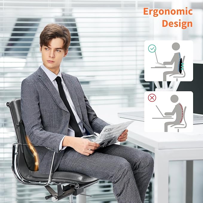 Rechargeable Back Massager with Heat, Shiatsu Neck Massager for Pain Relief Deep Tissue, 4D Kneading Massage Pillow for Neck Shoulder Leg Waist and Abdominal, Suit for Office, Home and Car