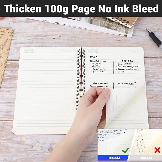EUSOAR College Ruled Spiral Notebook, A5 1pack 5.5"X8.3" 160 Pages Lined Travel Writing Subject Notebooks Journal, Memo Notepad Sketchbook, Students Office Business Diary Ruled Journal-Red Cover