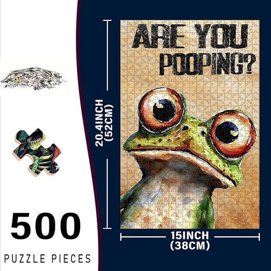 500 Piece Wooden Puzzle are You Pooping Adults & Kids Challenging Game to Relieve Stress and Bond as A Family 20.4x15 Inch