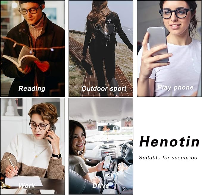 Henotin 4-Pack Blue Light Blocking Reading Glasses Women Men,Spring Hinge Computer Readers,Anti UV Ray Square Nerd Eyeglasses (Ladies Readers with Pattern Print, 1.0, Diopters)