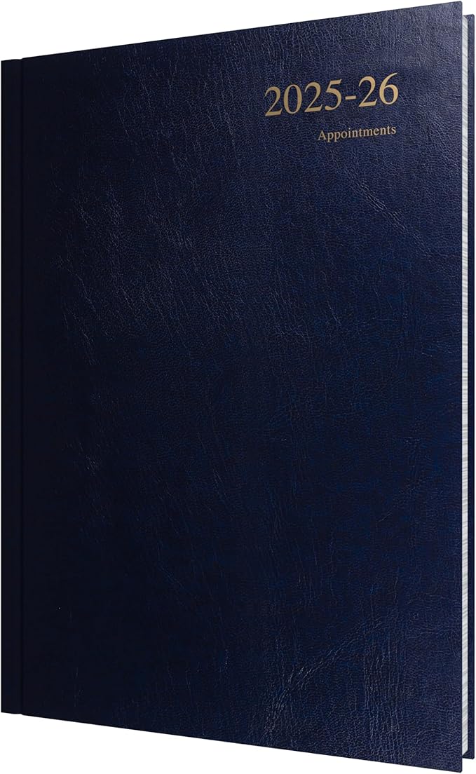 Collins 'Essentials' 12 Month Mid/Academic Year Planner, July 2025-July 2026 - ESSA41M.65-2526 -Day-to-Page Appointments Diary, A4 Hard Cover, Dark Blue
