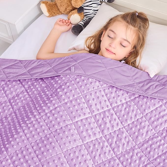 yescool Weighted Blanket 7 lb Light Purple Cooling Weighted Throw Blanket Minky Plush Heavy Blankets Microfiber Small Blankets Fleece Warm Weighted Comforter, 40 * 60in