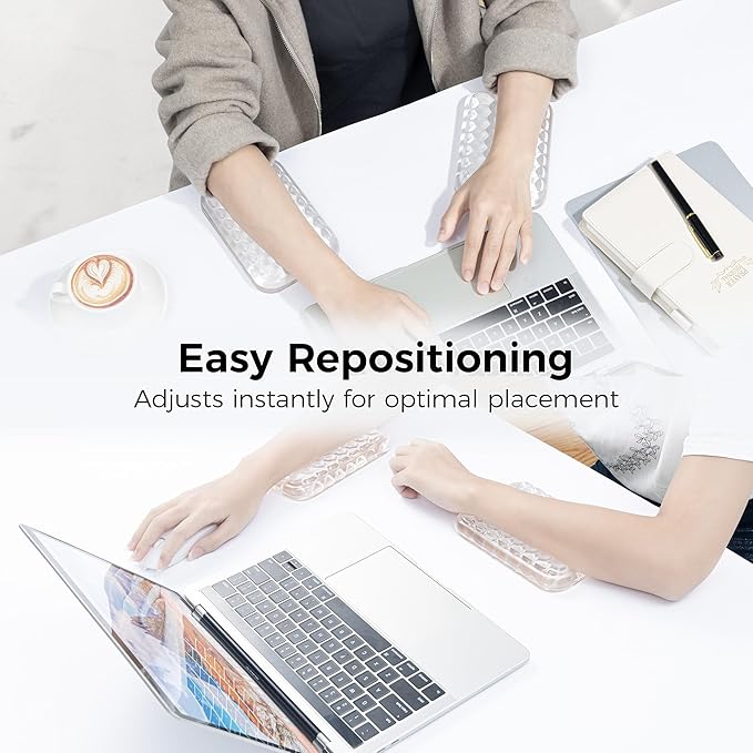 Ospelelf Ergonomic Elbow Rest for Desk, Gel Keyboard Wrist Rest Support, Arm Rest Pad for Mouse, 2 Pack