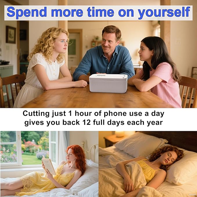 Timed Lock Box - Unplug from Cell Phones, Video Games, Socials, Snacks, Distractions - Simple or Timer Lock Mode - 30 Days Max Timer - Be More Present, Productive & Focused - Habit Control