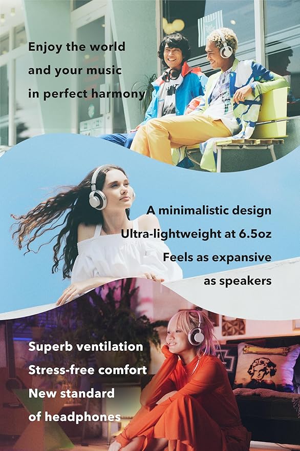 nwm ONE Wireless Open-Ear Headphones | Prevents Sound Leakage with PSZ Technology (Bone Conduction Alternative) | Bluetooth 5.3 | Multipoint | 20-Hour Battery Life with Microphone | Light Gray