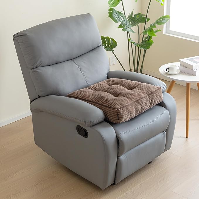 HIGOGOGO Tufted Corduroy Recliner Seat Cushion for Elderly, High Density Foam Large Square Seat Cushion for Recliner Chair, Floor Pillow, Office Chair, Car, No Pressure on Thighs, 20x20x4