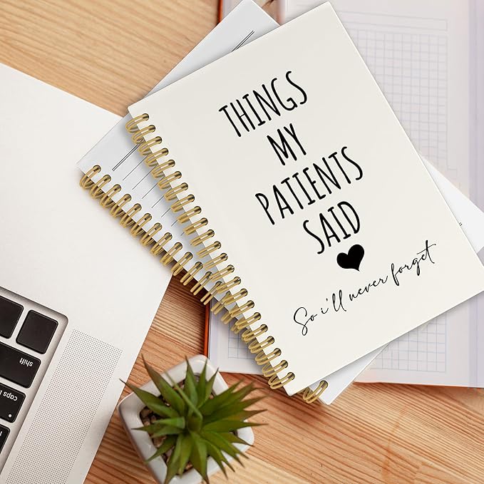 CUANFDDSF Nurse Notebook,Nursing Gifts for Women, Nurse Appreciation Gifts Journal Notebooks for Note Taking, Paper，Things My Patients Said So I'll Never Forget Hardcover Spiral Notebook 5.5x8.3 Inch