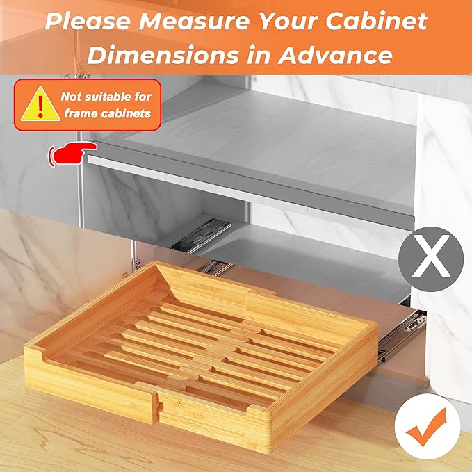 Kitchen Cabinet Pull Out Shelves, Adjustable Wooden Drawers for Cabinets, Cabinet Slide Out Shelves in Kitchen, Pantry or Bathroom