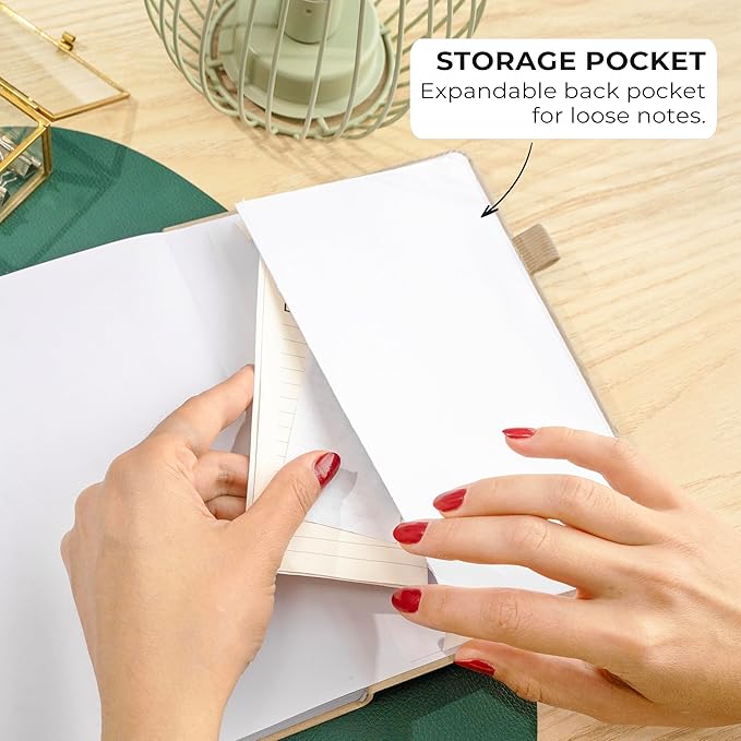 Clever Fox Dotted Journal 2.0 – Compact Planning and Sketching Dot Grid Notebook 120 GSM Thick, No-Bleed Paper – Planner with Pen Loop, Pocket, Ribbons, Stickers A5 - Pearl