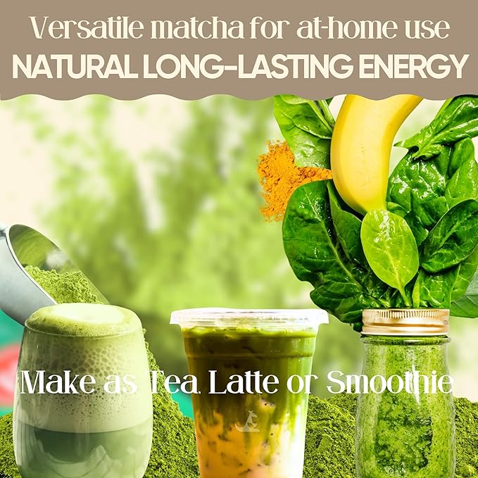 Coconut Matcha Latte 100g | Creamy Japanese Green Tea Powder with Coconut Flavor, Non-Dairy | No Artificial Sweeteners, 5g Sugar, 30mg Caffeine | Perfect for Hot or Cold Lattes | Miaroo