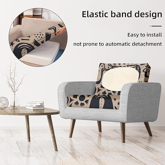 8Pcs Stretch Patio Cushion Covers,for Outdoor Couch Cushion Covers Replacement,Outdoor Sofa Covers Patio Slipcovers Couch Cover,Washable Furniture Cover (Pigeon2, Cover Only)