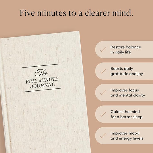Intelligent Change The Five Minute Journal - Original Daily Gratitude Journal 2025 for Happiness, Mindfulness & Reflection - Daily Affirmations - Undated Planner Gifts for Women & Men