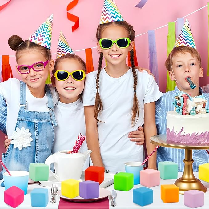 Squishy Fidget Toys, 24 Pack Stress Cube Balls Fidget Sensory Toys Bulk for Kids Adults Anxiety Relief Goodie Bag Stuffers Classroom Prizes Party Favors Teens Boys Girls Christmas Birthday Gifts