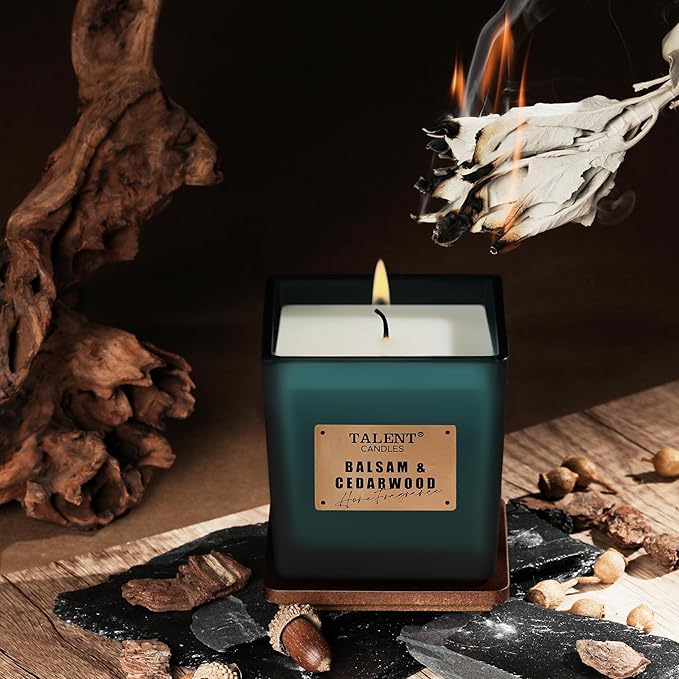 Scented Soy Candles, Deluxe Noble Aromatherapy Candles, Balsam & Cedarwood, Candles for Home Scented, 7.05oz
