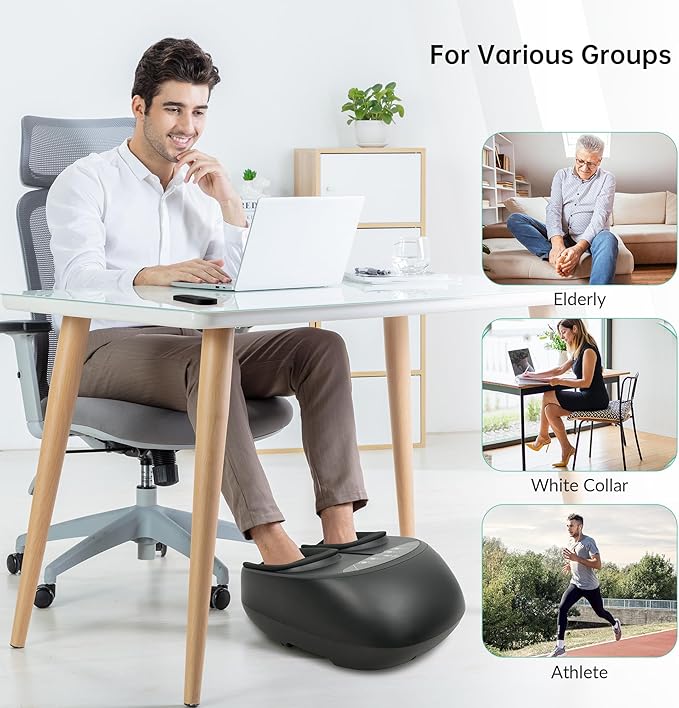 Snailax Foot Massager with Heat, FSA/HSA Eligible, Remote Control, Shiatsu Heated Foot Massager Machine with Deep Kneading, Rolling, Compression, Vibration, Size 13