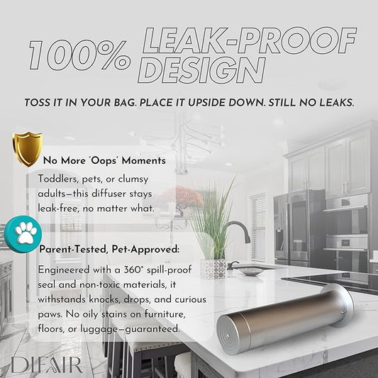 Leak-proof Waterless Diffuser, Hotel Collection Diffuser for Essential Oils, Bluetooth/Remote Control Scent Diffuser, NanoAtomizing Aromatherapy Diffuser, Silent Diffusers for home, bedroom,spa