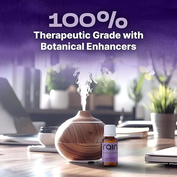 Clear and Focused Premium Diffuser Oil, Focus & Relax with Aromatherapy Diffuser Oils, Efficient Office/Home Fragrance Essentials Crafted from Botanical Essential Oils, 0.33 fl oz/10 ml