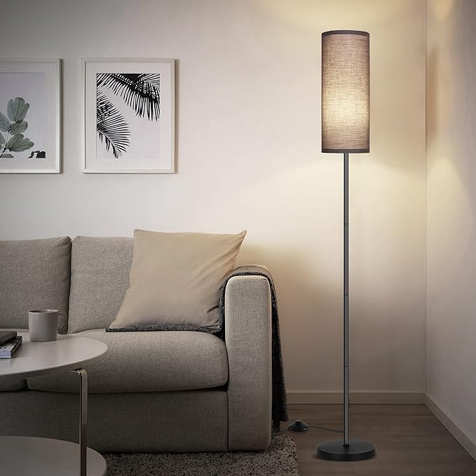 PARTPHONER Floor Lamp for Living Room, Modern Standing Lamps with Lampshade, Minimalist Tall Lamp with Foot Switch for Living Room, Bedroom, Kids Room, Office(Bulb Not Included)