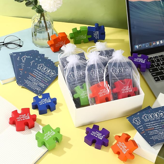 25 Set Employee Appreciation Gifts Bulk Inspirational Foam Stress Relief Squeeze Ball with Thank You Card and Organza Bag Team Gifts for Coworkers Employee Staffs