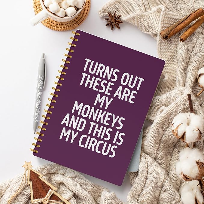 EKGJW Funny Notebooks for Work,Violet Aesthetic Journal, Funny Boss Day Gifts, Boss Gifts for Men Women, Funny Gifts for Boss, Boss Office Decor, Spiral Notebook 5.5x8.3 Inch
