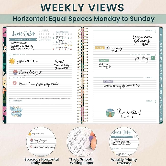 bloom daily planners 2025-2026 (8.5" x 11") Academic Year Day Planner (July 2025 - July 2026) - Weekly & Monthly Dated Agenda Organizer with Stickers & Tabs - Blooming Wildly