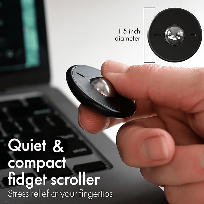 ONO Scroller- Handheld Fidget Toy for Adults | Help Relieve Stress, Anxiety, Tension | Promotes Focus, Clarity | Compact, Portable Design (Black - Aluminum)