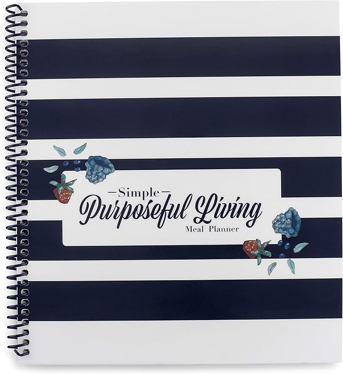 Large Spiral-Bound Weekly Meal Prep Planner Notebook – Full-Year Organizer with Laminated Covers, Tear-Off Grocery List Notepad, Undated Weekly Planner & Food Journal - Menu Calendar, & Budget Tool
