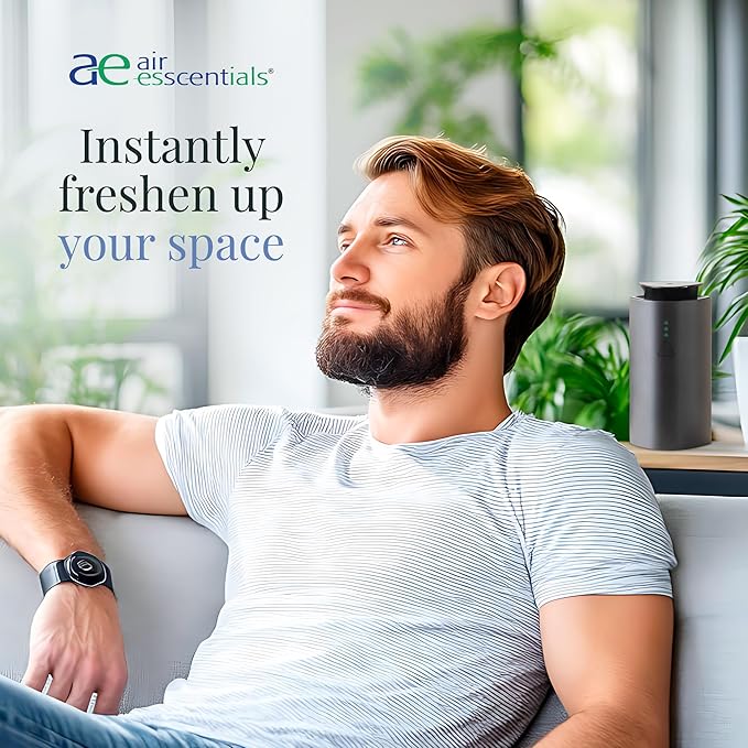 The Mini Essential Oil Diffuser for Home, Waterless & Smart Portable Diffuser for Essential Oils, USB-C & Rechargeable with Adjustable Settings, Covers 300 Sq. Ft., Black