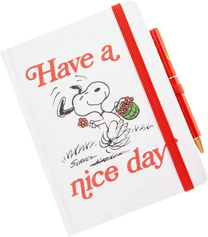 Graphique Peanuts Lined Journal Plus Pen, Hardcover Diary Notebook for Writing, 160 Pages, 6” x 8”