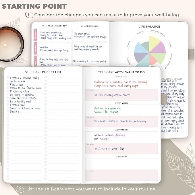 Clever Fox Self-Care Journal – Daily Reflection Notebook – Mental Health & Personal Development Planner, Meditation & Mood Log, A5 (Foggy Alps)
