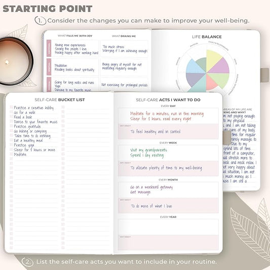 Clever Fox Self-Care Journal – Daily Reflection Notebook – Mental Health & Personal Development Planner, Meditation & Mood Log, A5 (Foggy Alps)