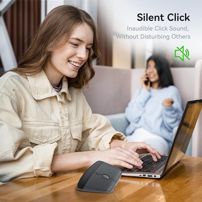 Timce V30 Ergonomic Mouse Wireless,2.4G and Dual Bluetooth Wireless Connectivity, 3 Adjustable DPI Vertical Mouse, Rechargeable Ergo Mousefor Laptop, PC, iMac and Desktop