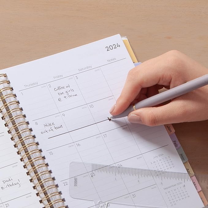 Blue Sky 2024-2025 Academic Year Weekly and Monthly Planner, 5" x 8", Flexible Cover, Wirebound, Daisy Garden (150668)