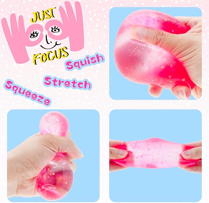 2 Packs Dream Squishy Drop Stress Balls for Adults Fidget Toys, Fidgets Silicone Sensory Toys for Kids Autism, ADHD, Sensory Stress Relief Toys Birthday Day Gifts, Stocking Stuffer Gift (Purple Red)