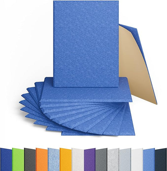 12 Pack Acoustic Panels Self Adhesive Sound Proof Foam, High Density Sound Acoustic Panel, 16X12X0.4 Inch 4:3 Rectangle Panels in Home, Office, Reccording Room, Studio,and more(Sky Blue)