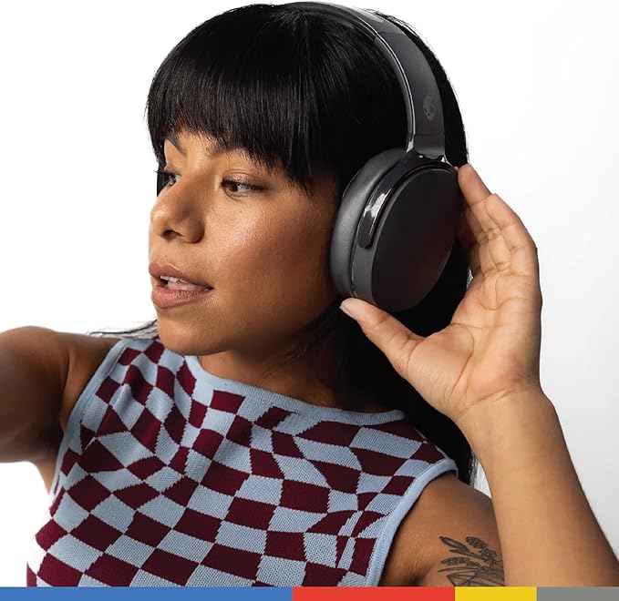 Skullcandy Hesh Evo Wireless Over-Ear Bluetooth Headphones with Extra USB-C Charging Cable, Noise Isolating, 36 Hours Battery, Foldable Lightweight Design, Microphone for iPhone Android - True Black