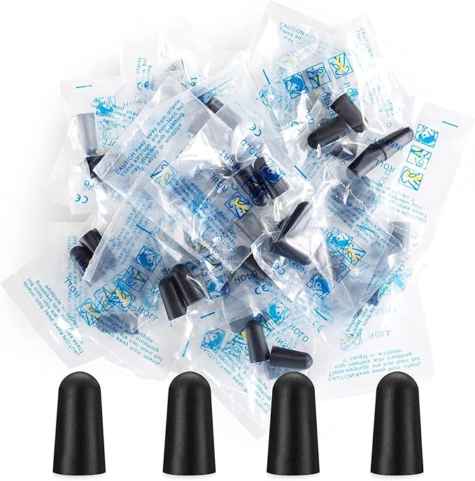 100 Pairs Black Foam Ear Plugs - 33dB NRR Industrial Strength, Discreet & Durable Noise Protection for Work, Construction, Shooting, Loud Events