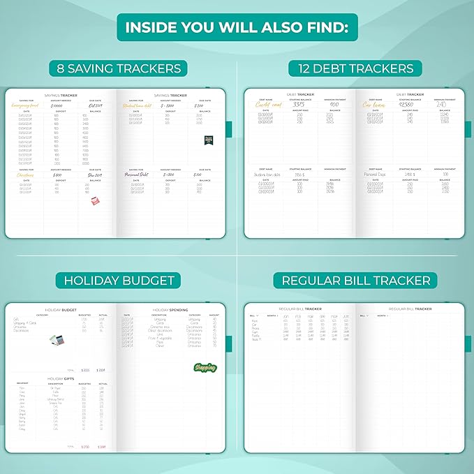 Clever Fox Budget Planner Large – Expense Tracker Notebook. Monthly Budgeting & Bill Organizer, Finance Logbook & Accounts Book, A4 (Aquamarine)
